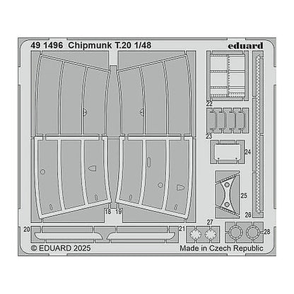 eduard 491496 1 48 chipmunk t 20 photo etch for airfix
