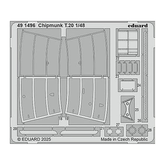 eduard 491496 1 48 chipmunk t 20 photo etch for airfix
