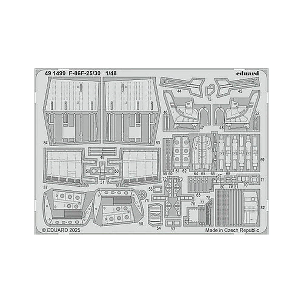 eduard 491499 1 48 f 86f 25 30 photo etch for airfix