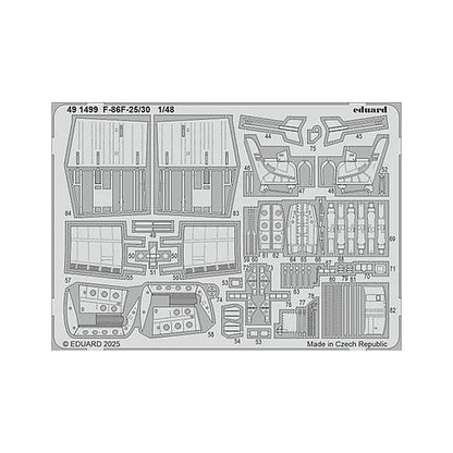 eduard 491499 1 48 f 86f 25 30 photo etch for airfix