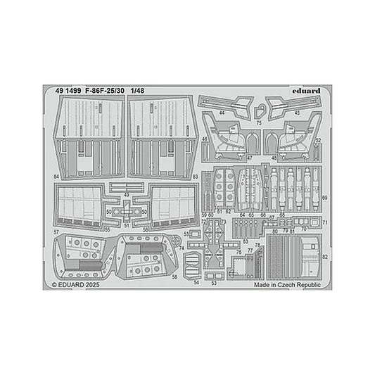 eduard 491499 1 48 f 86f 25 30 photo etch for airfix