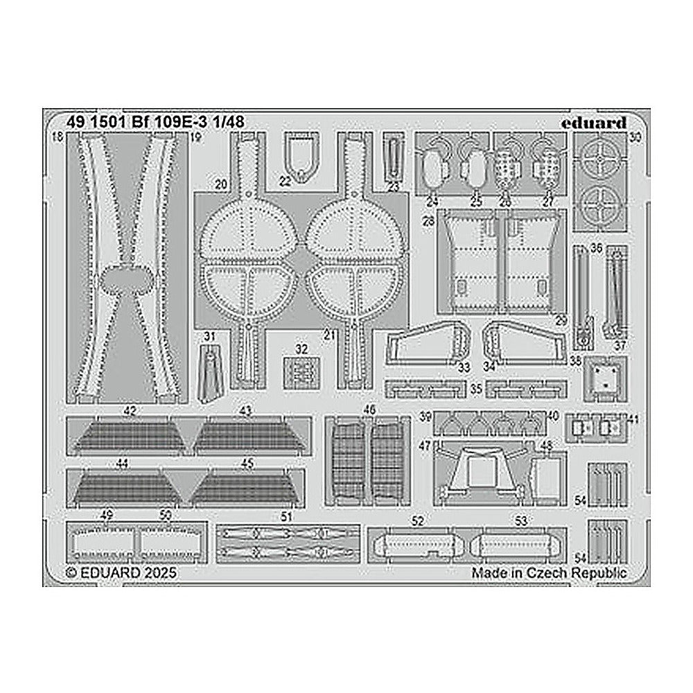 eduard 491501 1 48 bf 109e 3 photo etch for hobby boss