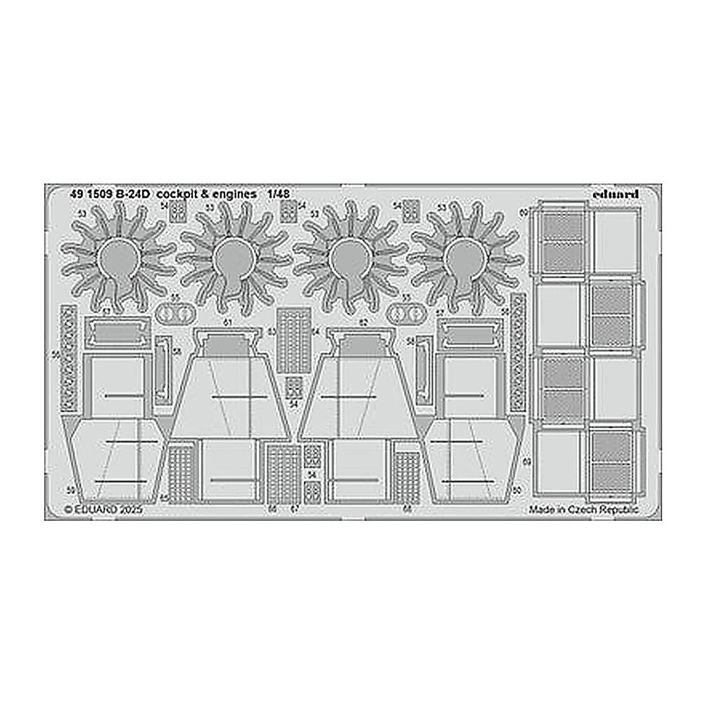 eduard 491509 1 48 b 24d cockpit engines photo etched set for hobby