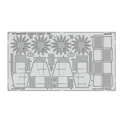 eduard 491509 1 48 b 24d cockpit engines photo etched set for hobby
