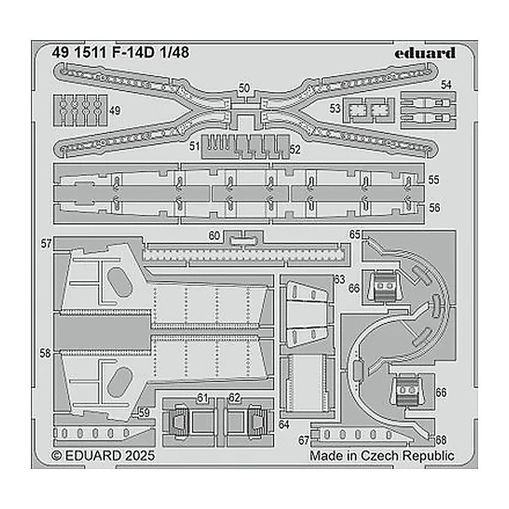 eduard 491511 1 48 f 14d photo etched set for great wall hobby kit