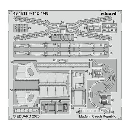 eduard 491511 1 48 f 14d photo etched set for great wall hobby kit