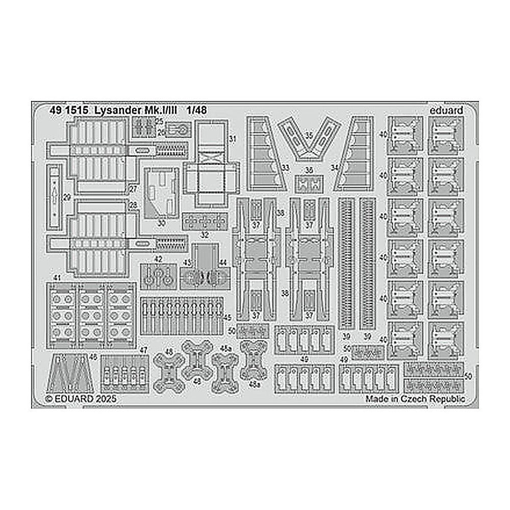 eduard 491515 1 48 lysander mk i iii photo etched set for airfix kit
