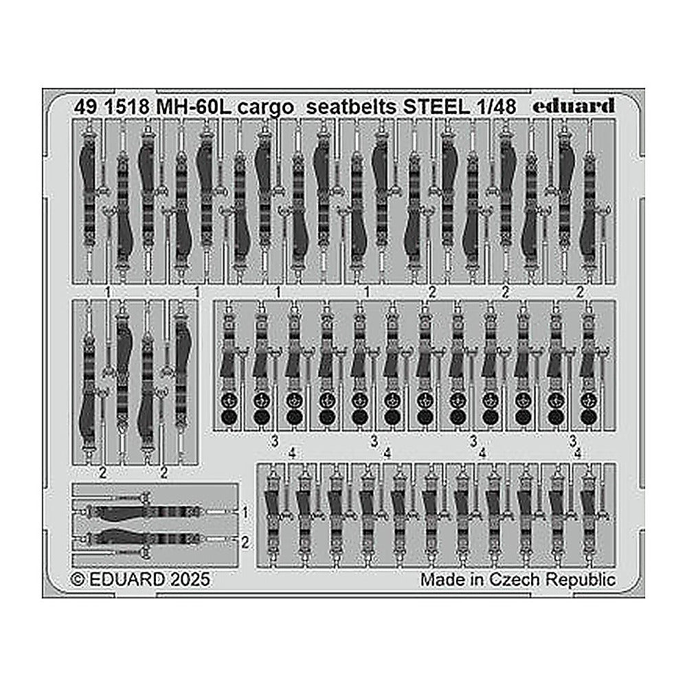 eduard 491518 1 48 mh 60l cargo seatbelts steel photo etched set for