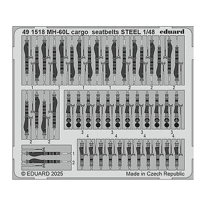 eduard 491518 1 48 mh 60l cargo seatbelts steel photo etched set for