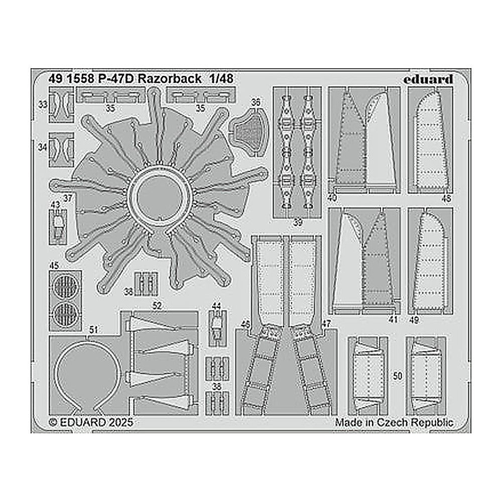 eduard 491558 1 48 p 47d razorback photo etched set for miniart