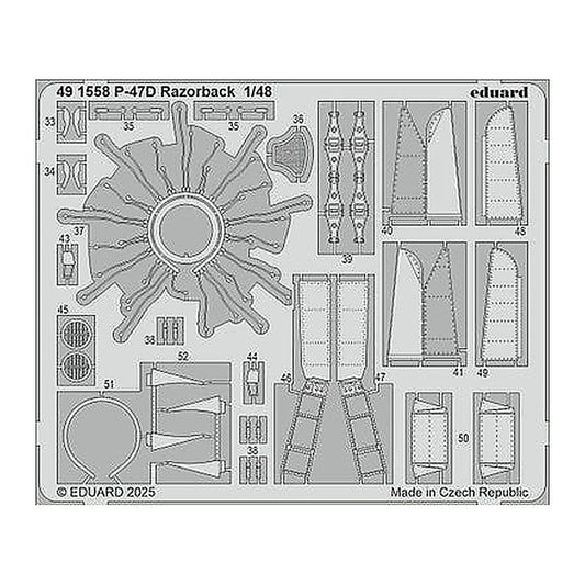 eduard 491558 1 48 p 47d razorback photo etched set for miniart