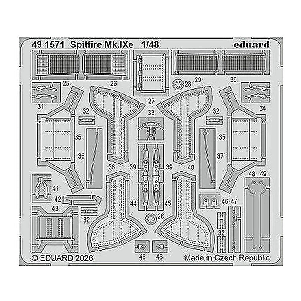 eduard 491571 1 48 spitfire mk ixe photo etched set for airfix