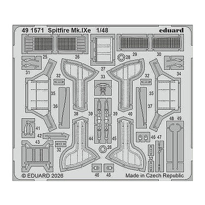eduard 491571 1 48 spitfire mk ixe photo etched set for airfix
