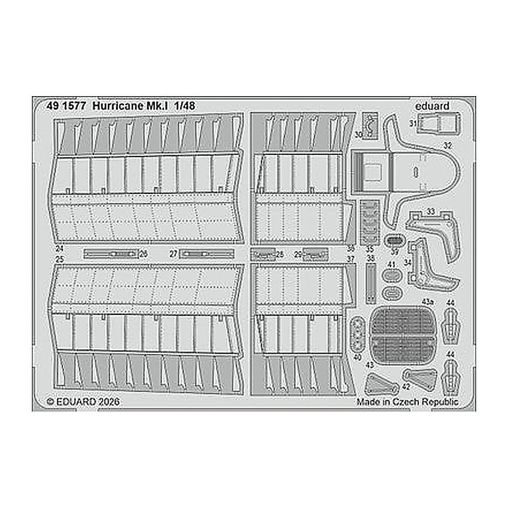 eduard 491577 1 48 photo etch hurricane mk i for arma hobby
