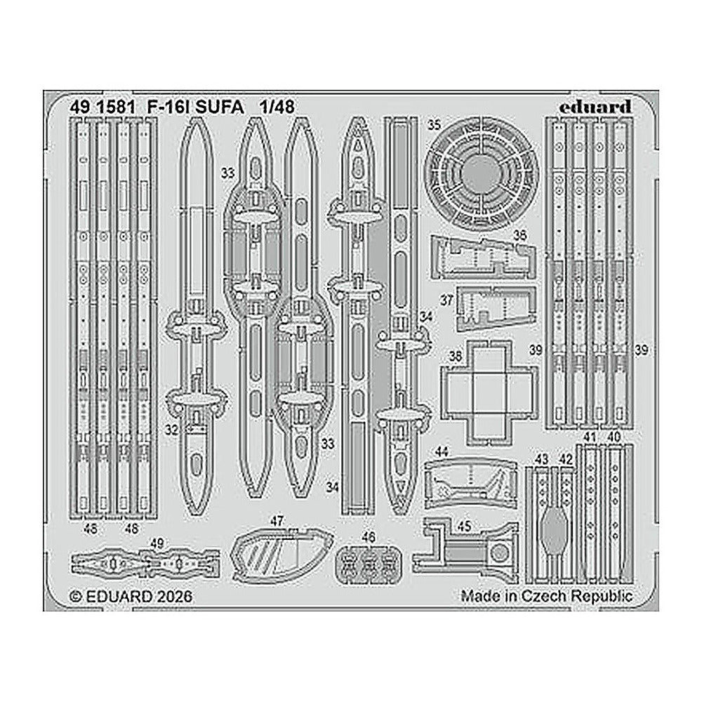 eduard 491581 1 48 photo etch f 16i sufa for great wall hobby