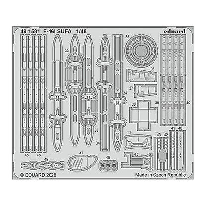 eduard 491581 1 48 photo etch f 16i sufa for great wall hobby