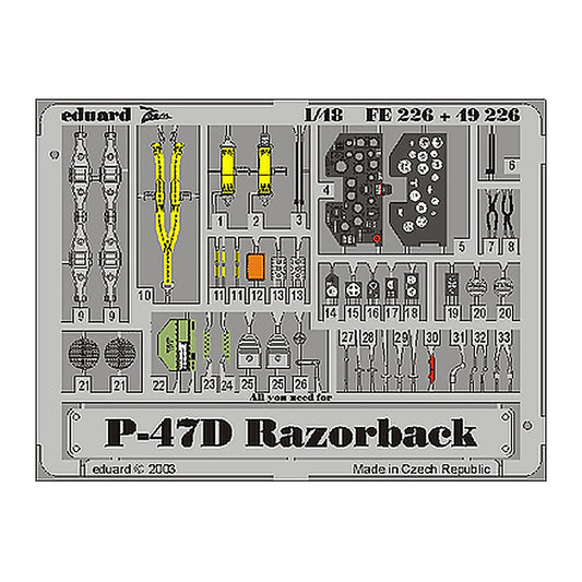 eduard 49226 1 48 p 47d for tamiya pre painted