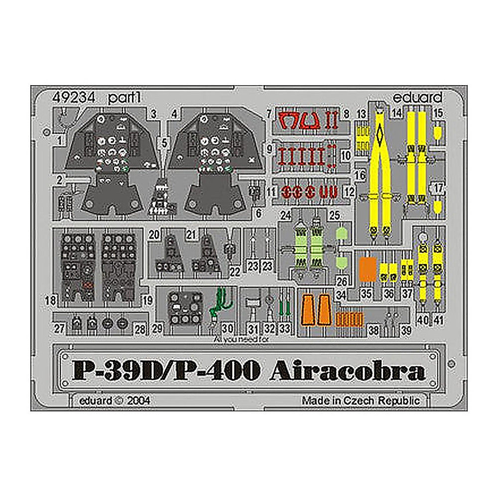 eduard 49234 1 48 p39d p 400 airacobra for edu pre painted