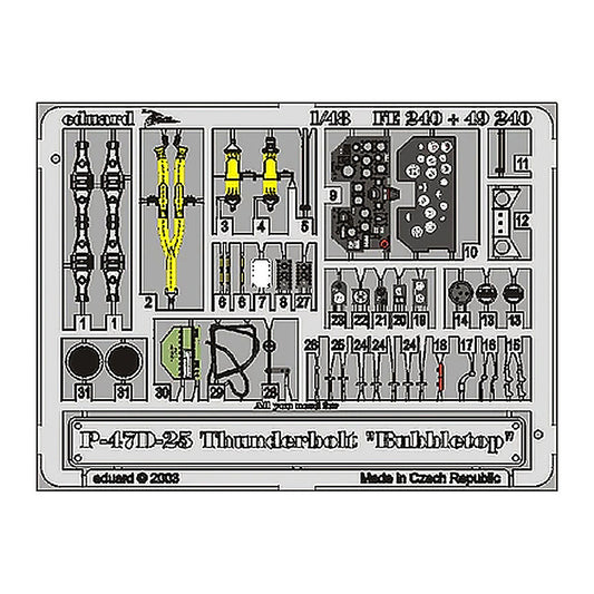 eduard 49240 1 48 p 47d25 thunderbolt bubbletop for tamiya
