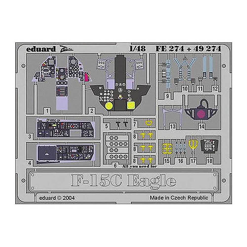eduard 49274 1 48 f 15c interior for hasegawa pre painted