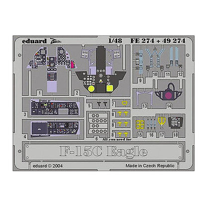 eduard 49274 1 48 f 15c interior for hasegawa pre painted