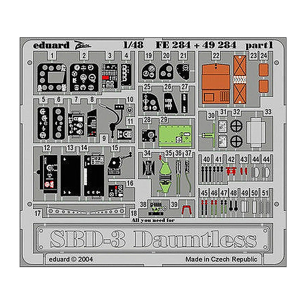 eduard 49284 1 48 for ate pre painted photo etch detail set
