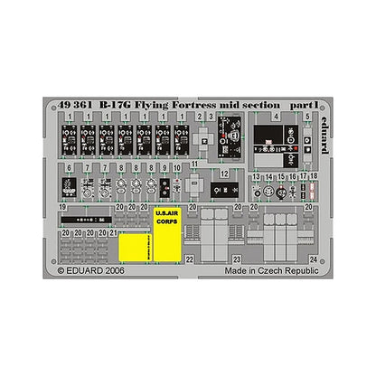eduard 49361 1 48 b 17g mid section for revell pre painted