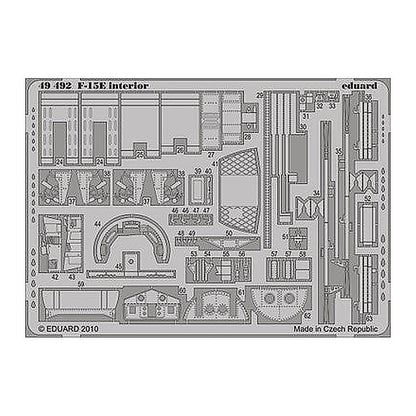 eduard 49492 1 48 photo etch f 15e interior for academy 12215