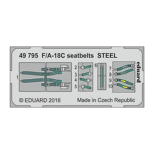 eduard 49795 1 48 seatbelts f a 18c steel for kin pre painted