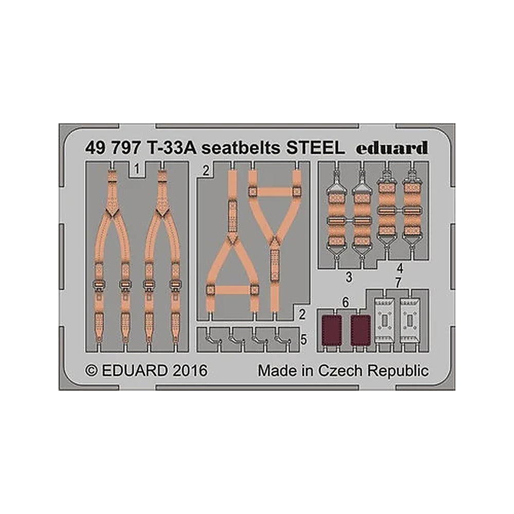 eduard 49797 1 48 seatbelts t33a steel for lnr pre painted