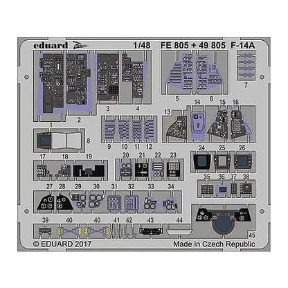 eduard 49805 1 48 f 14a interior for tamiya pre painted