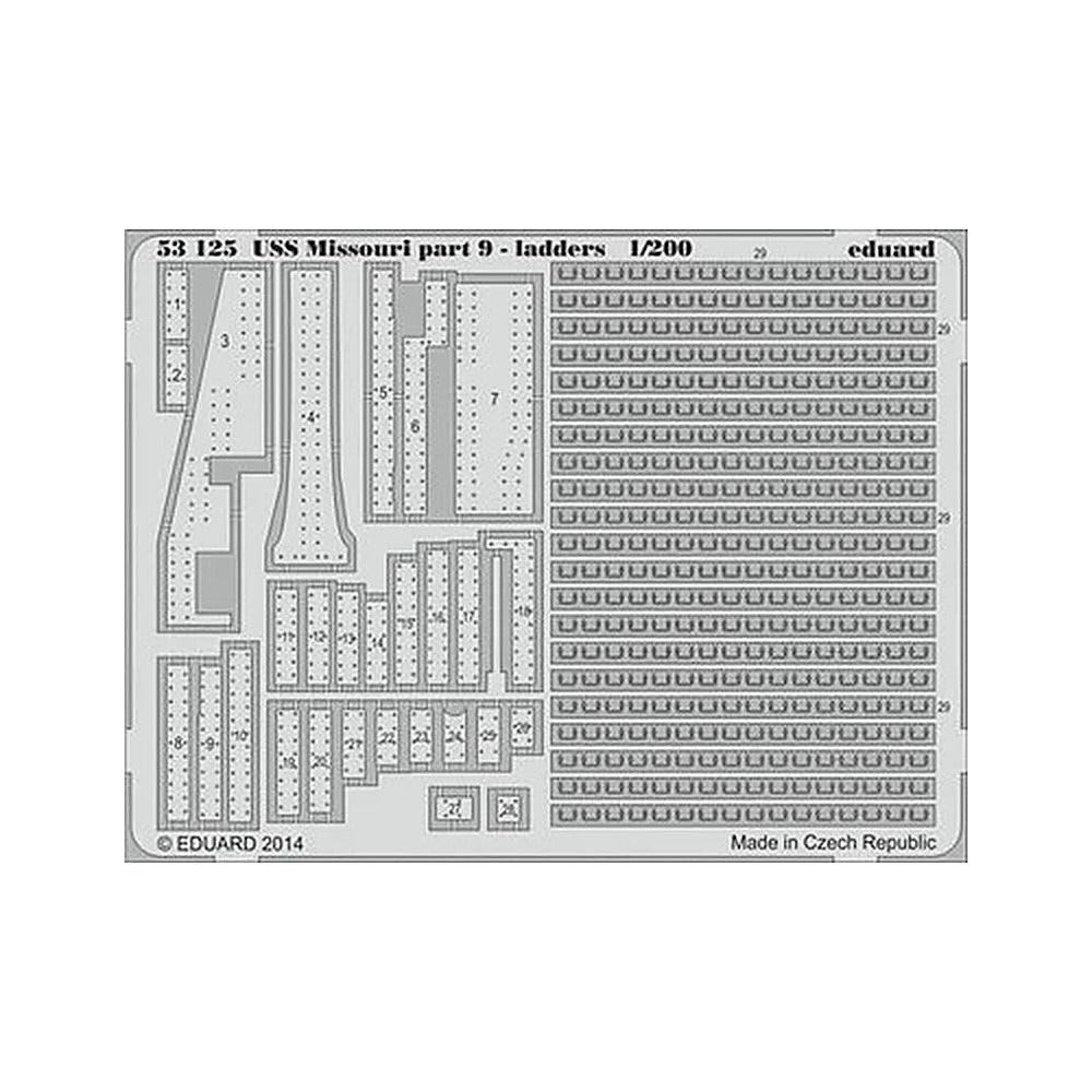 eduard 53125 1 200 uss missouri ladders pt 9 for trp