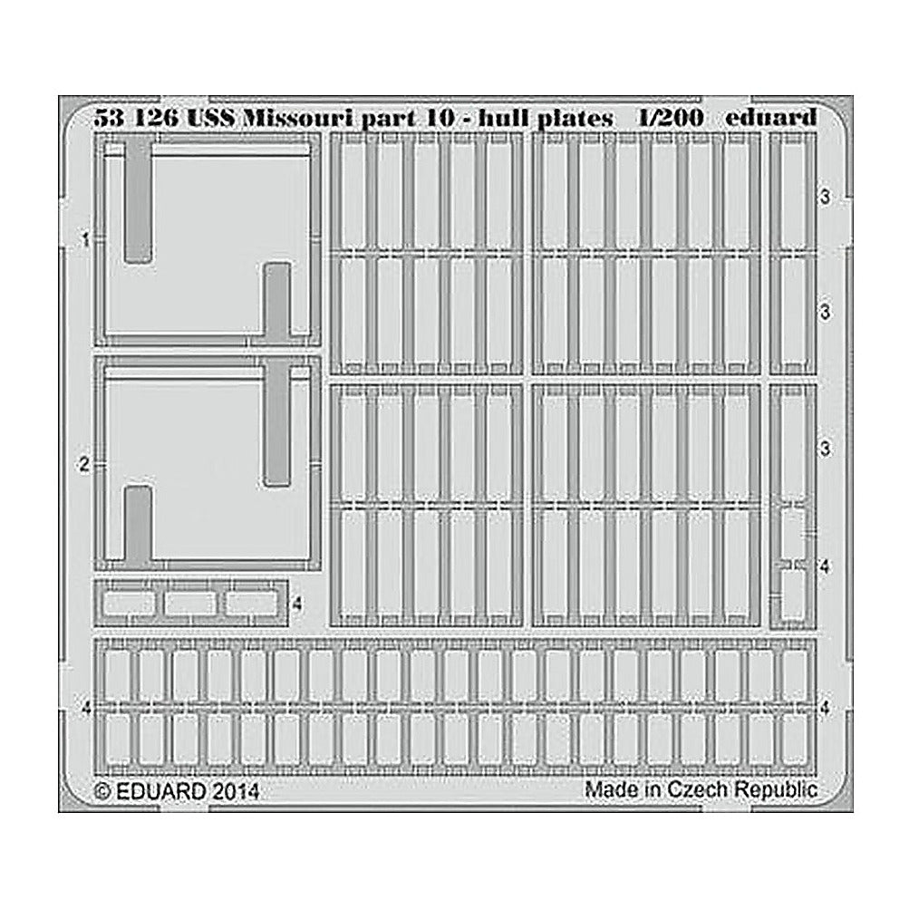 eduard 53126 1 200 uss missouri pt 10 hull plates for trp