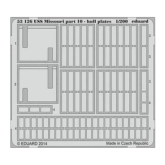 eduard 53126 1 200 uss missouri pt 10 hull plates for trp