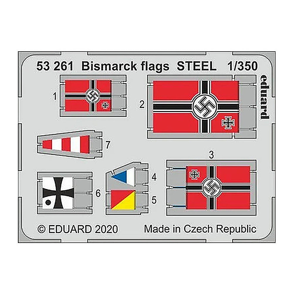 eduard 53261 1 350 bismarck flags steel for trp pre painted
