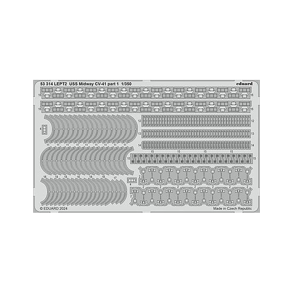 eduard 53314 1 350 uss midway cv 41 part 1 photo etched set for