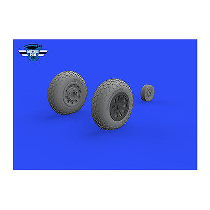 eduard 648987 1 48 p 51b c wheels oval tread 1 48