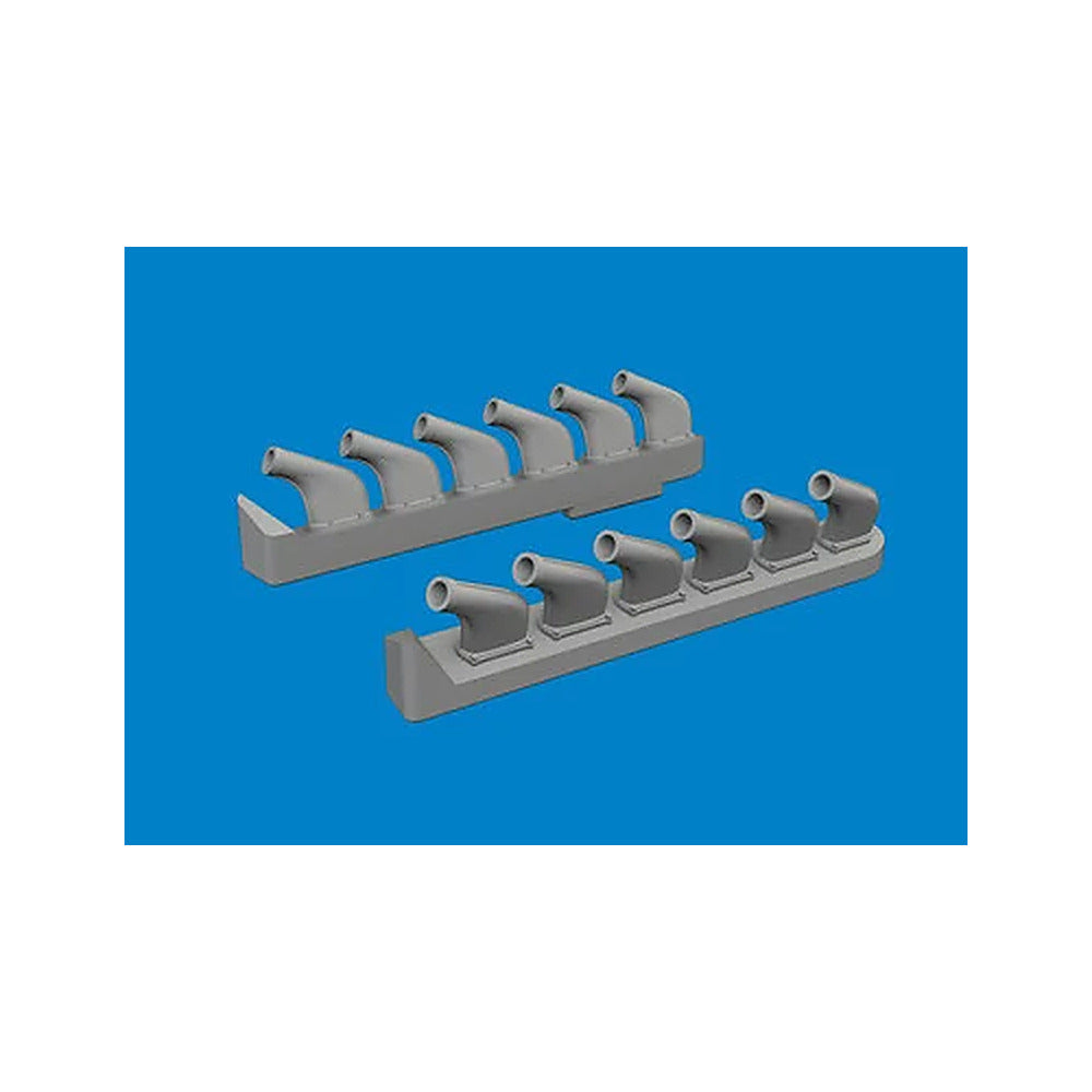 eduard 672411 1 72 p 51 exhaust stacks print brassin for tamiya kit