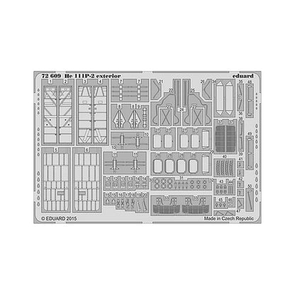 eduard 72609 1 72 he 111p 2 exterior photo etched set for airfix