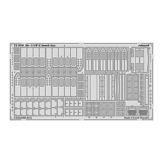 eduard 72610 1 72 he 111p 2 bomb bay photo etched set for airfix