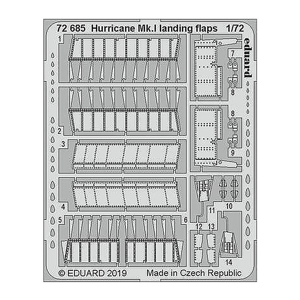 eduard 72685 1 72 hurricane mk i landing flaps for arma hobby