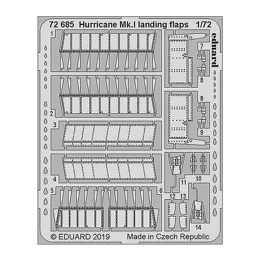 eduard 72685 1 72 hurricane mk i landing flaps for arma hobby