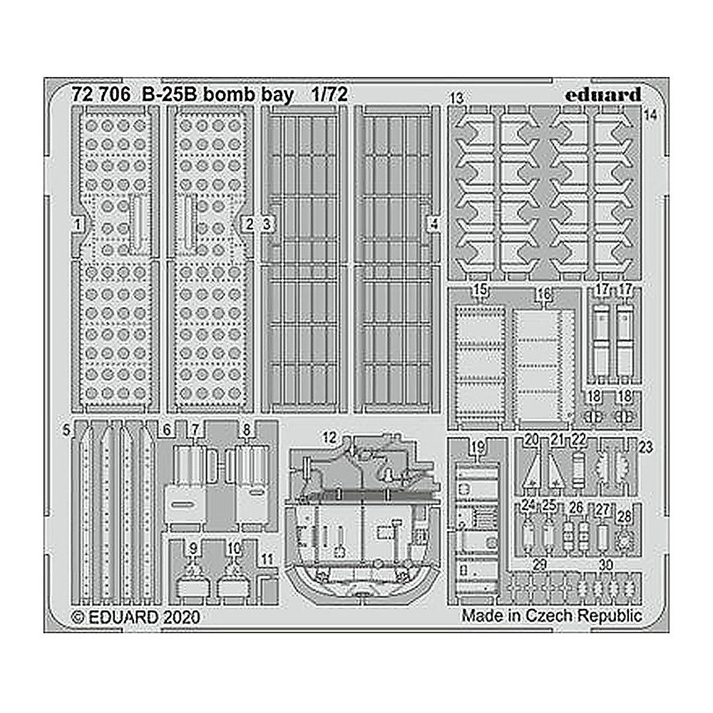 eduard 72706 1 72 b 25b bomb bay photo etched set for airfix