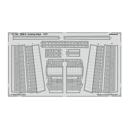 eduard 72745 1 72 tbm 3 landing flaps photo etch