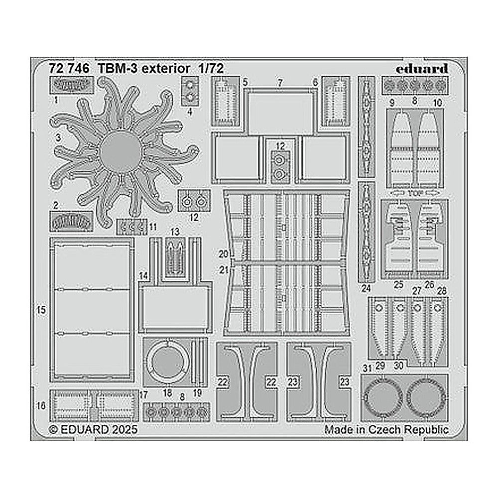 eduard 72746 1 72 tbm 3 exterior photo etch
