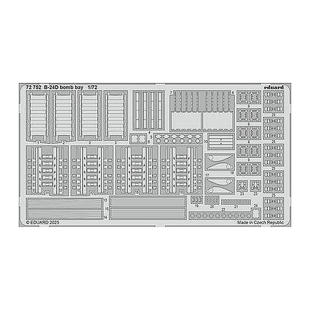 eduard 72752 1 72 b 24d bomb bay photo etched set for airfix