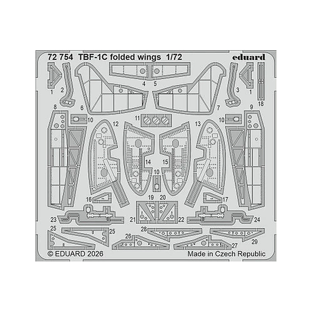 eduard 72754 1 72 photo etch tbf 1c folded wings for hobby boss