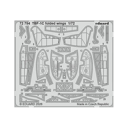 eduard 72754 1 72 photo etch tbf 1c folded wings for hobby boss