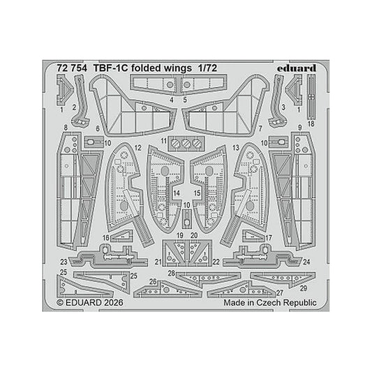 eduard 72754 1 72 photo etch tbf 1c folded wings for hobby boss