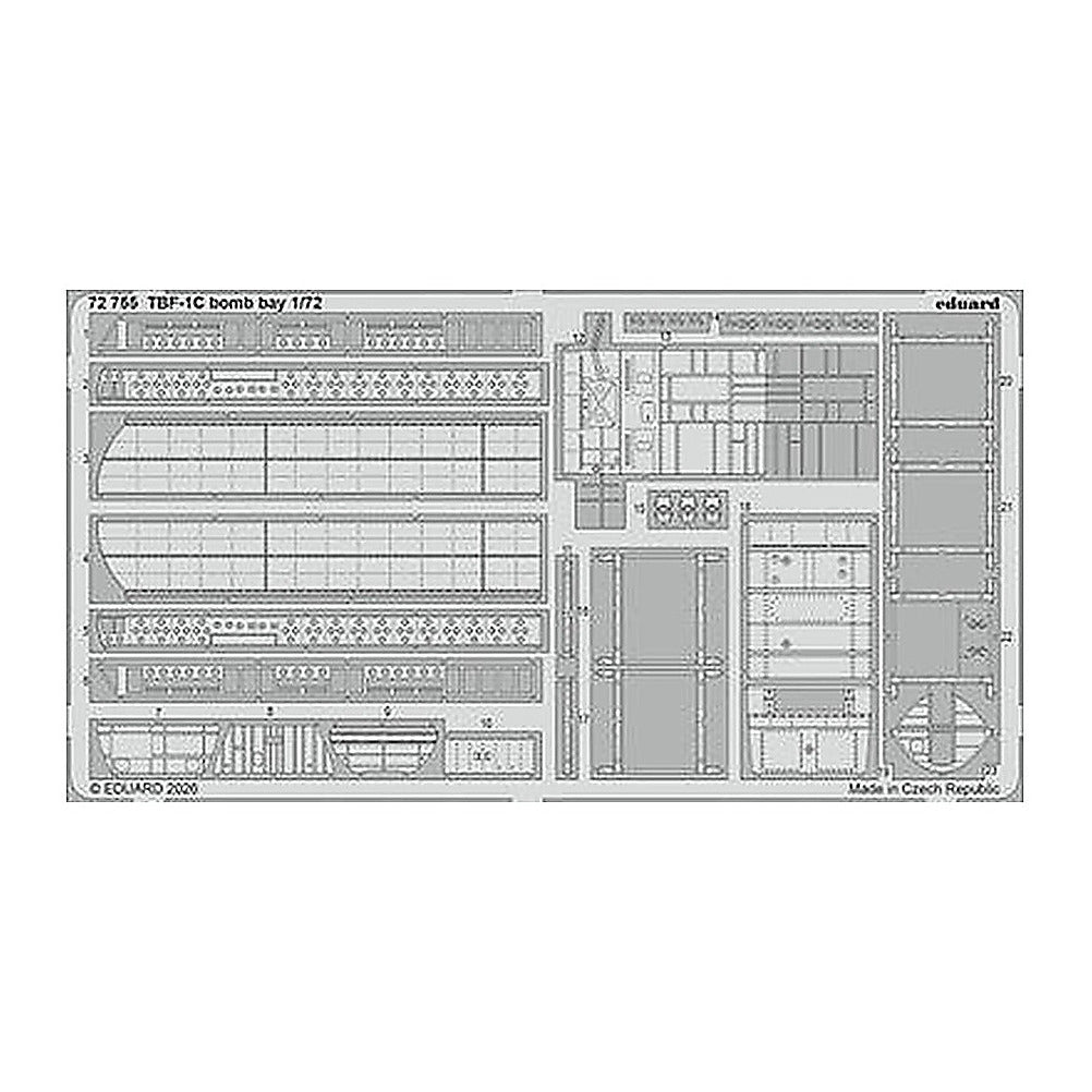 eduard 72755 1 72 photo etch tbf 1c bomb bay for hobby boss